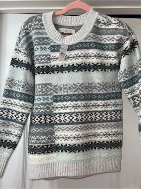 LOFT Patchwork Fair Isle Sweater